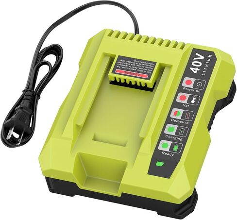 energup OP401 Rapid Charger Compatible with 40V Ryobi Battery Charger for OP4040 OP4050 OP4050A OP40601 OP4026 OP4015 OP4030 Compatible with Ryobi 40V Battery in Kuwait