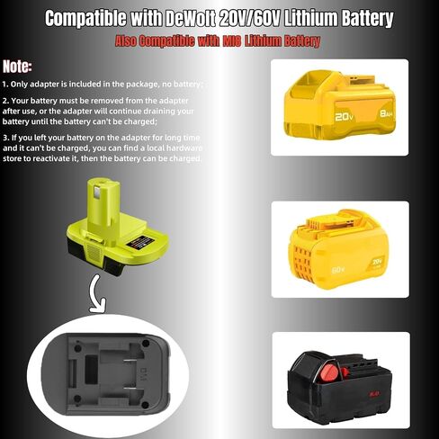 for DeWalt and for Milwaukee Battery Adapter, Compatible with M18 and for DeWat 20V 60V Lthium Battery (Work for Ryobi 18V Power Tools) in Kuwait