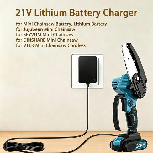 21V Lithium Battery Charger Compatible with Leaf Blower, Mini Chainsaw, Hand Drills, Electric Wrenches, Screwdrivers for 20V/21V Power Tools in Kuwait