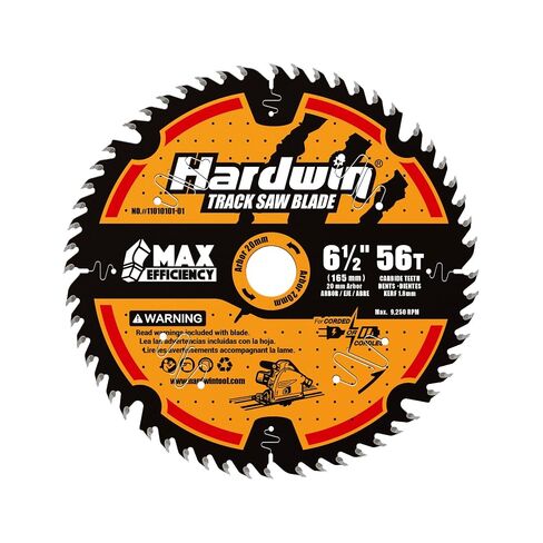 6-1/2" Track Saw Blade 56T 20mm Arbor Thin Kerf | Thin kerf 1.8mm carbide tipped blade for plunge & track saws. Clean cuts on wood, laminate, MDF & plywood. in Kuwait