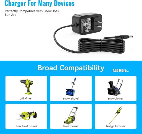 24V Lithium Battery Charger for Sun Joe and Snow Joe iBAT24 & 24VBAT | 24VCHRG-QC iON+ Charger, fit for Sun Joe and Snow Joe Battery Model: iBAT24-LT, iBAT24-XR, 24VBAT-LTE, 24VBAT-XR. in Kuwait