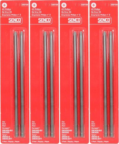 Senco EA0128#2 Phillips Duraspin Bit 2-Count for DS200 (4-Pack) | Precision Ground Tip | Wear Resistant | Magnetic Retention | Reduced Cam-Out | Fastener Control | Replacement tool Part in Kuwait