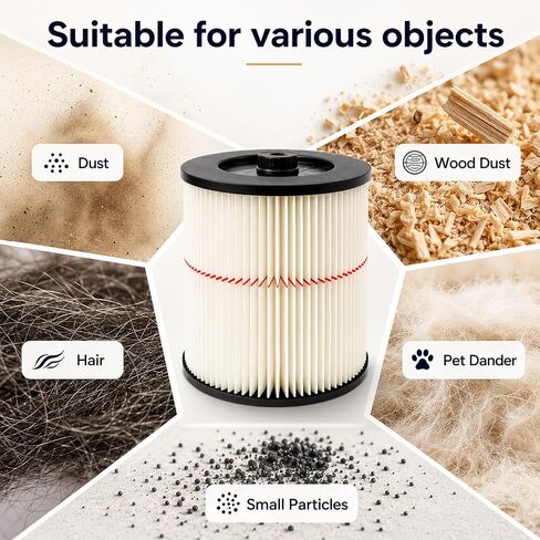 Replacement Filter for Craftsman Shop Vac 17816, Wet Dry Vac, 2 Pack | Compatible with 17816, 9-17816. Fits most 5 Gallon+ wet dry vacuums since 1988. Washable, reusable, and durable in Kuwait