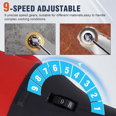 YUCHENGTECH Concrete Grinder & Rust Removal Machine 9-Speed Adjustable For Rust Removal, Concrete and Cement Grinding Suitable for Home Use, Overall Length 59" in Kuwait