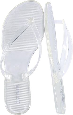 CUSHIONAIRE Aqua Jelly Flip Flops for Women | Jelly Shoes Glossy Upper, Slip-On Thong Design, Open Round Toe, Quick-Dry Beach and Pool Friendly, Travel-Ready Resort Style in Kuwait