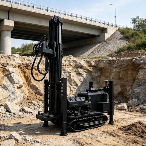 Crawler Pneumatic Borehole Drilling Rig with Air Compressor for Water Well Drilling in Various Soil and Rock Conditions 150m to 300m Depth Heavy Duty Customizable Configuration in Kuwait