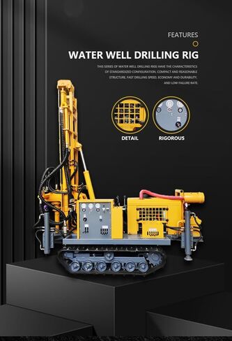 Crawler Pneumatic Borehole Drilling Rig with Air Compressor for Water Well Drilling in Various Soil and Rock Conditions 150m to 300m Depth Heavy Duty Customizable Configuration in Kuwait
