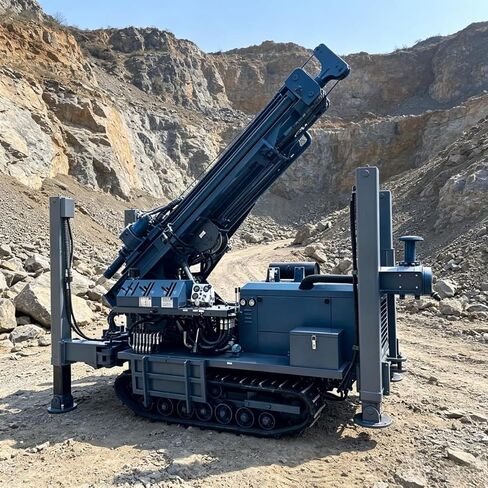 Pneumatic Crawler Water Well Drilling Rig with Air Compressor High Penetration Performance for Deep Borehole Drilling Mining Quarry Rock Applications 150m to 300m Customizable Configuration in Kuwait