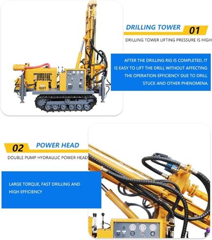 Pneumatic Crawler Water Well Drilling Rig with Air Compressor High Penetration Performance for Deep Borehole Drilling Mining Quarry Rock Applications 150m to 300m Customizable Configuration in Kuwait