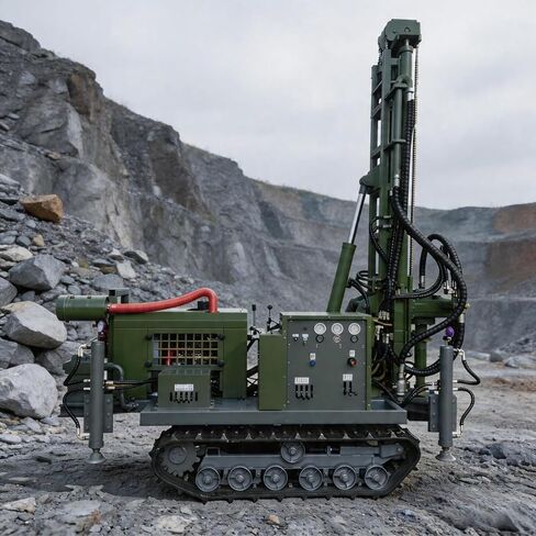 Crawler Borehole Drilling Rig Pneumatic Water Well and Rock Drill Machine with Air Compressor for Mining Quarry and Deep Drilling 150m to 300m Depth Customizable Design in Kuwait