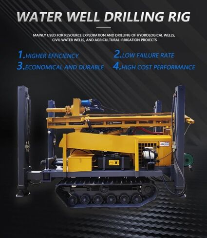 Crawler Borehole Drilling Rig Pneumatic Water Well and Rock Drill Machine with Air Compressor for Mining Quarry and Deep Drilling 150m to 300m Depth Customizable Design in Kuwait