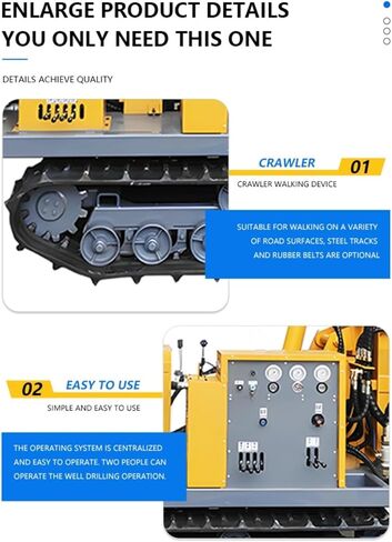 Crawler Borehole Drilling Rig Pneumatic Water Well and Rock Drill Machine with Air Compressor for Mining Quarry and Deep Drilling 150m to 300m Depth Customizable Design in Kuwait