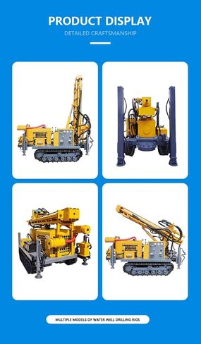 Crawler Hydraulic Water Well Drilling Rig with Air Compressor for Deep Borehole Geological Survey Mining Quarry Rock Drilling 150m to 300m Depth Heavy Duty Customizable Configuration in Kuwait