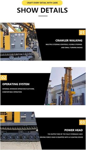 Crawler Hydraulic Water Well Drilling Rig with Air Compressor for Deep Borehole Geological Survey Mining Quarry Rock Drilling 150m to 300m Depth Heavy Duty Customizable Configuration in Kuwait