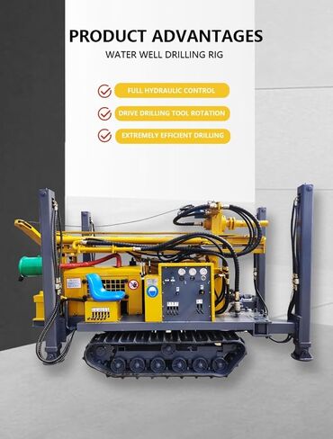 Crawler Borehole Drilling Rig Hydraulic Water Well Drilling Machine with Mud Pump for Deep Well and Irrigation Projects 150m to 300m Depth Customizable Configuration Available in Kuwait