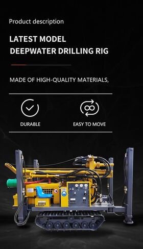 Crawler Mounted Hydraulic Water Well Drilling Rig with Mud Pump for Borehole Drilling and Irrigation and Groundwater Projects 50m to 300m Depth Range High Efficiency Heavy Duty Customizable Options in Kuwait