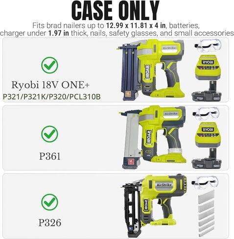 Hard Case for Ryobi P321/P320/PCL310B/P361/P326 18V ONE+ Brad Nailers/Finish Nailer/Narrow Crown Stapler, Case Only in Kuwait