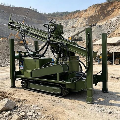 Hydraulic Crawler Rock and Water Well Drilling Rig with Air Compressor for Quarry Mining and Deep Borehole Drilling 150m to 300m Depth High Performance Customizable Options Available in Kuwait