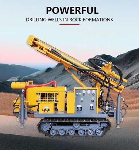 Hydraulic Crawler Rock and Water Well Drilling Rig with Air Compressor for Quarry Mining and Deep Borehole Drilling 150m to 300m Depth High Performance Customizable Options Available in Kuwait