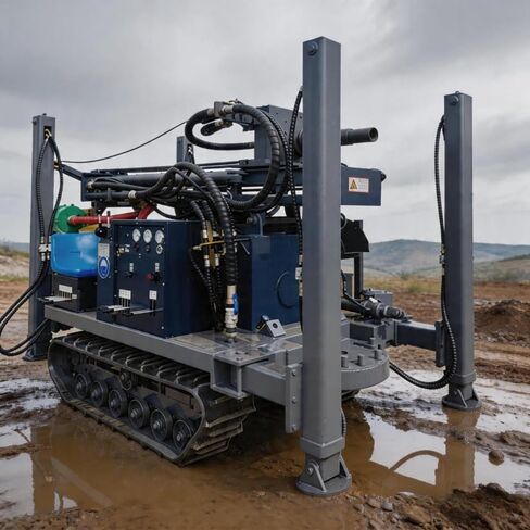 Pneumatic Crawler Borehole Drilling Rig with Air Compressor for Water Well Geological and Quarry Mining Applications 150m to 300m Depth High Efficiency Customizable Design in Kuwait