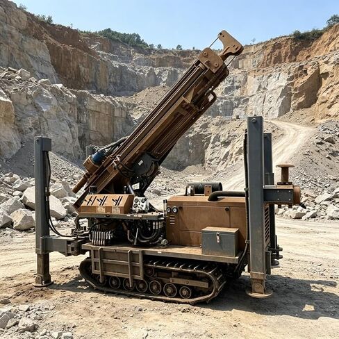 Crawler Borehole Drilling Rig Pneumatic Water Well and Rock Drill Machine with Air Compressor for Mining Quarry and Soil Drilling 150m to 300m Depth Range Customizable Design in Kuwait