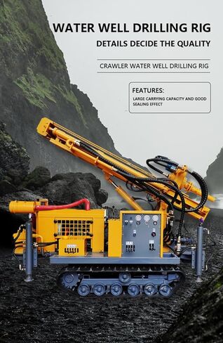 Crawler Borehole Drilling Rig Hydraulic Water Well Machine with Mud Pump for Deep Drilling and Groundwater Extraction 50m to 300m Depth Customizable Design in Kuwait