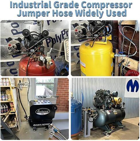 40-inch Air Compressor Jumper Hose-1/4 Female JIC 37° x 1/4 Female JIC 37° | Industrial Grade 2898 PSI,Two adapters (1/4 Female JIC 37° to 1/4 NPT Male),360° Swivel JIC Female Ends,Steel Mesh in Kuwait