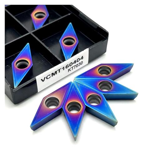 Indexable Lathe Carbide Insert 10PCS VNMG160404 VCMT160408 KT7030 Hard Alloy Tool Cutting Turning Applies to Stainless Steel(VCMT 160408 KT7030) in Kuwait
