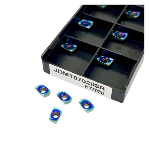 Indexable Lathe Carbide Insert 10PCS JDMT070204R KT7030 JDMT070208R High Hardness Steel Hard Alloy External Turning Tool Blade(JDMT070204R KT7030) in Kuwait