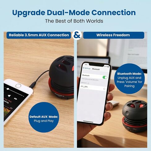AYL Mini Speaker System, Portable Plug in Speaker with 3.5mm Aux Audio Input, External Speaker for Laptop Computer, MP3 Player, iPhone, iPad, Cell Phone (Black) in Saudi Arabia
