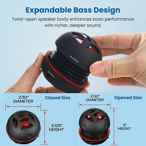 AYL Mini Speaker System, Portable Plug in Speaker with 3.5mm Aux Audio Input, External Speaker for Laptop Computer, MP3 Player, iPhone, iPad, Cell Phone (Black) in Saudi Arabia