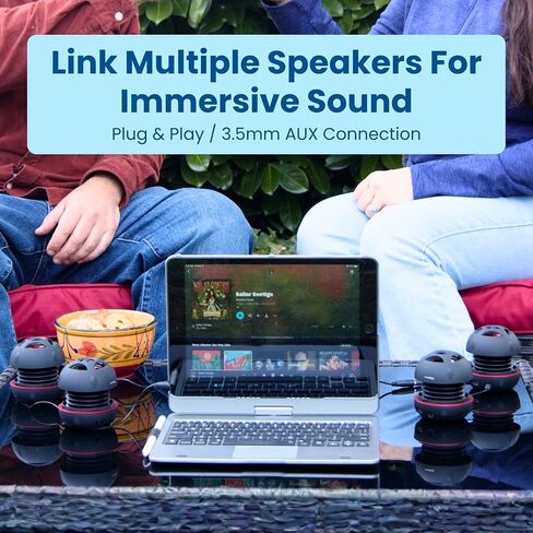AYL Mini Speaker System, Portable Plug in Speaker with 3.5mm Aux Audio Input, External Speaker for Laptop Computer, MP3 Player, iPhone, iPad, Cell Phone (Black) in Saudi Arabia