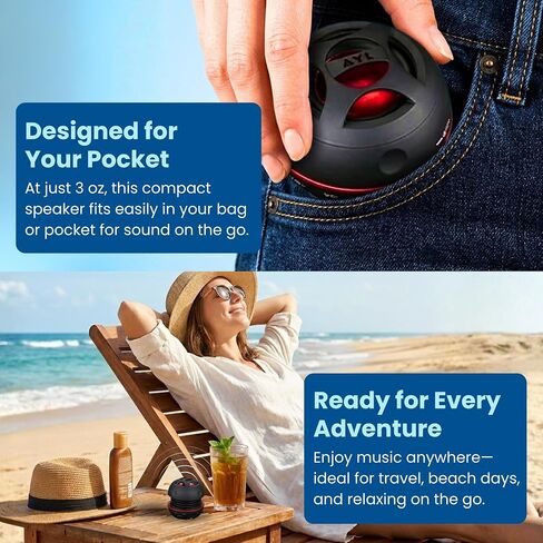 AYL Mini Speaker System, Portable Plug in Speaker with 3.5mm Aux Audio Input, External Speaker for Laptop Computer, MP3 Player, iPhone, iPad, Cell Phone (Black) in Saudi Arabia