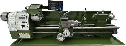 Precision Metal Lathe Inch Thread Metal Benchtop Lathe with 1100W Brushless Motor and Grating Ruler Double Chuck 8"x29.5" 50-2500rpm 110V in Kuwait