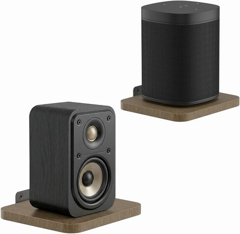 Universal Speaker Wall Mount for JBL, Bose, Sony, Sonos, Logitech, Roku Speaker Mount, Adjustable Wall Shelf for Most of Speaker Shelf, Wooden Floating Wall Shelves with Hardware Kit, Set of 2 in Saudi Arabia
