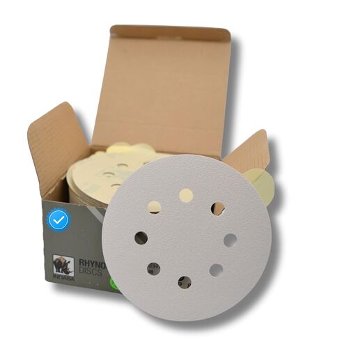 Indasa 5" 8-Hole WhiteLine Rhynostick Vacuum Sanding Discs, 56 Series 60 in Kuwait