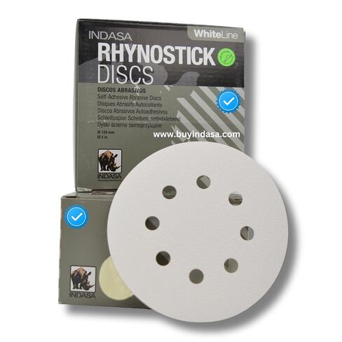 Indasa 5" 8-Hole WhiteLine Rhynostick Vacuum Sanding Discs, 56 Series 60 in Kuwait