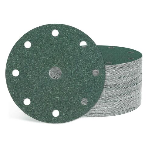 50 Pcs Sanding Disc 6 Inch 120 Grit 9 Hole Hook and Loop Orbital Sandpapers Suitable for Metal Wood Furniture DIY Grinding and Polishing, Green in Kuwait