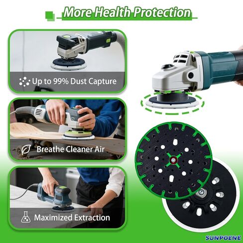 Upgraded for Festool ETS 150 Sanding Pad 202460 Hard 6 inch (150mm) | Fits ETS 150, ETSC 150, ETS EC 150, LEX 150, WTS 150, 17/48-Hole ST-STF D150/MJ2-M8-H-HT Pad, Heat Resistant Hook and Loop in Kuwait