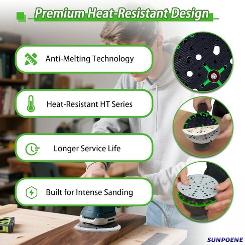 Upgraded for Festool ETS 150 Sanding Pad 202460 Hard 6 inch (150mm) | Fits ETS 150, ETSC 150, ETS EC 150, LEX 150, WTS 150, 17/48-Hole ST-STF D150/MJ2-M8-H-HT Pad, Heat Resistant Hook and Loop in Kuwait