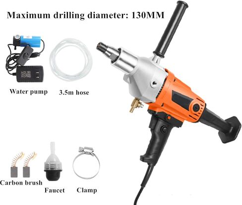 Core Machine 130mm Concrete Machine 3200W Wet Handheld Electric Core Drill with Water Pump 220V for Concrete Cement in Kuwait