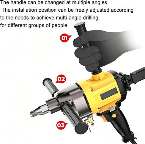 2300W Air Conditioner Hole Drilling Machine, 1200r/min Handheld Concrete Core Drill Machine with Water Pump & 2pcs Drill Bits in Kuwait