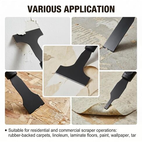 4 Pcs Reciprocating Saw Scraper Blade, High Carbon Steel Scraping Tool, Multifunctional Tile Cleaning Tools for Removing Tile Grout Glue Adhesives Wall Cleaning Metal Derusting (Black) in Kuwait