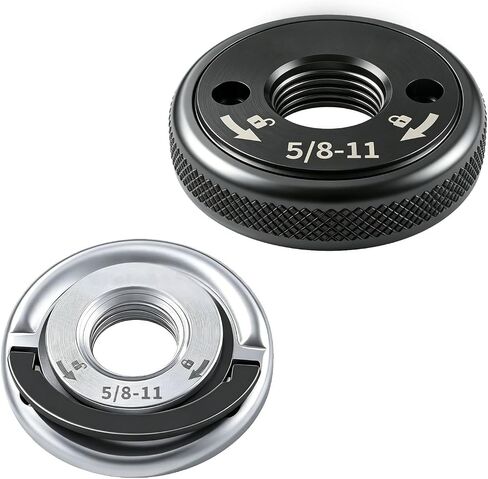 Angle Grinder Flange Nut Set, 5/8-11, Silver and Black, 2 Pack | Tool-Free Quick Release Lock Kit, Milwaukee Grinder in Kuwait