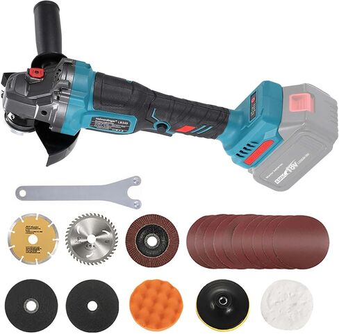 Brushless 5" Angle Grinder for Makita 18V Battery, 3-Speed, Overload | 125mm Cut Off Tool for Metal Cutting, Grinding, Polishing in Kuwait