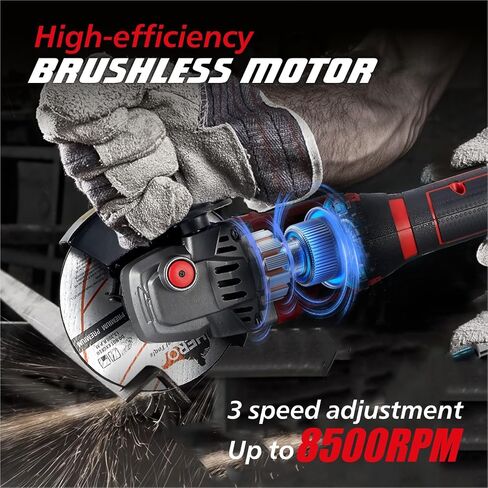 Cordless Angle Grinder 4-1/2 inch, Compatible with makata 18V Battery, Power Electric Angle Grinder Tool with Handle, Brushless Motor for Cutting, Grinding, Polishing（No Battery） in Kuwait