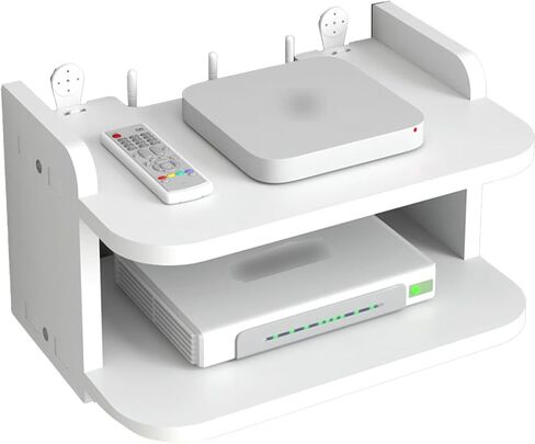 Wall Mounted Router Bracket, Small Floating Shelves, Router Shelf Wall Mount WiFi Router Storage Box, Blinds Decoration Floating, Floating Wall Shelf, Router Modem Wall Mount(40x19x13cm) in Saudi Arabia