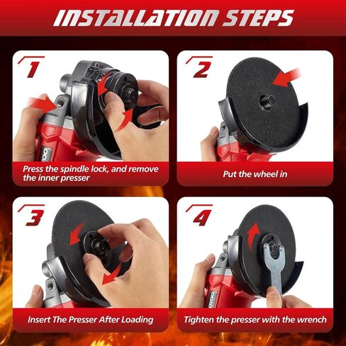 Cordless Angle Grinder 4-1/2 inch, Compatible with makata 18V Battery, Power Electric Angle Grinder Tool with Handle, Brushless Motor for Cutting, Grinding, Polishing（No Battery） in Kuwait