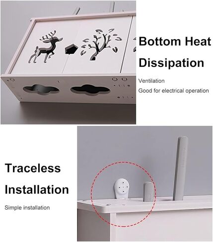 Double Door Bracket Wall Mount, Cable Organizer Box, Router Shelf Wall Mount WiFi Router Storage Box, Blinds Decoration Floating, Floating Wall Shelf, Desktop Storage Cabinet in Saudi Arabia