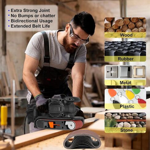 Long-Lasting 3x21 Belt Sander Sanding Belts 80 grit - Premium Abrasive Belts for Efficient Wood Sanding & Metal Grinding - Aluminum Oxide Sanding Belts for Belt Sander(10pcs) in Kuwait